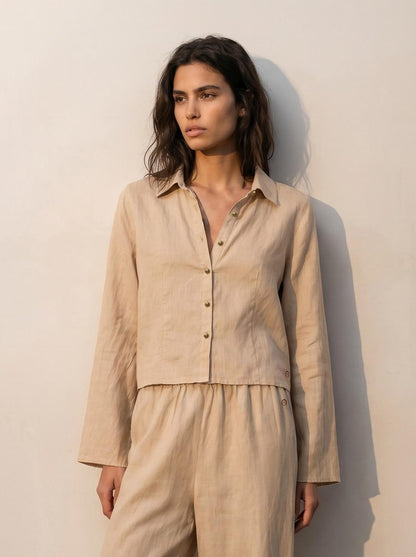 Linen button-down shirt