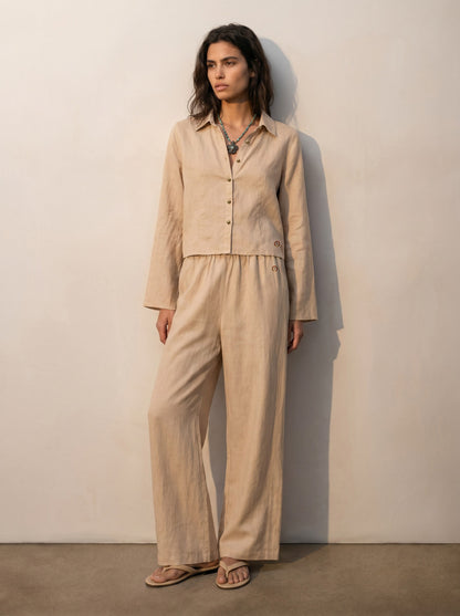 Linen button-down shirt