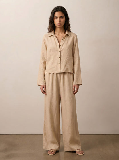 Linen button-down shirt