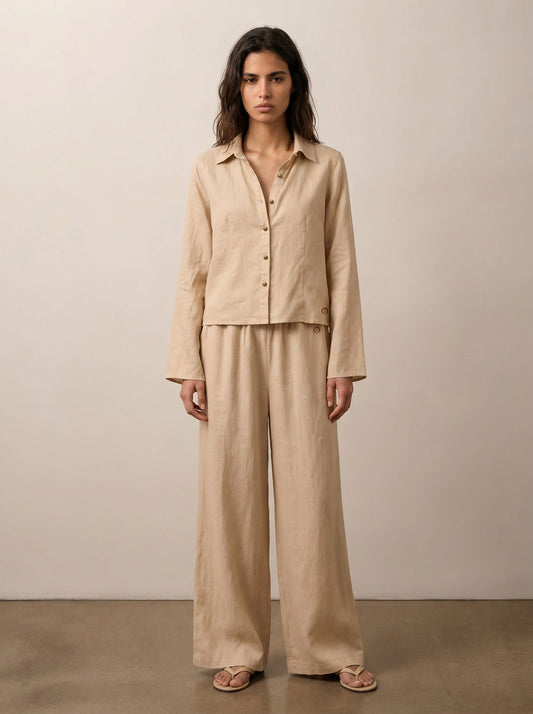 Linen button-down shirt