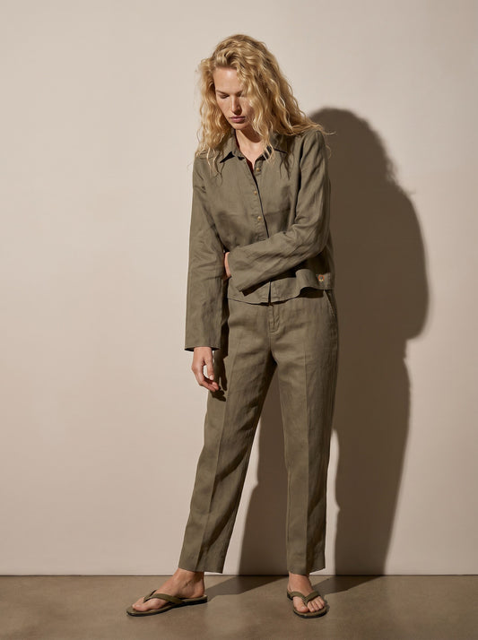 Linen button-down shirt
