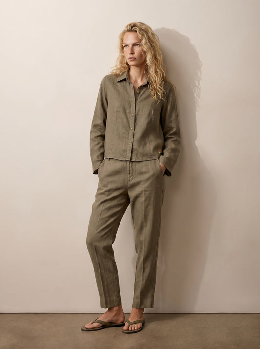 Linen button-down shirt