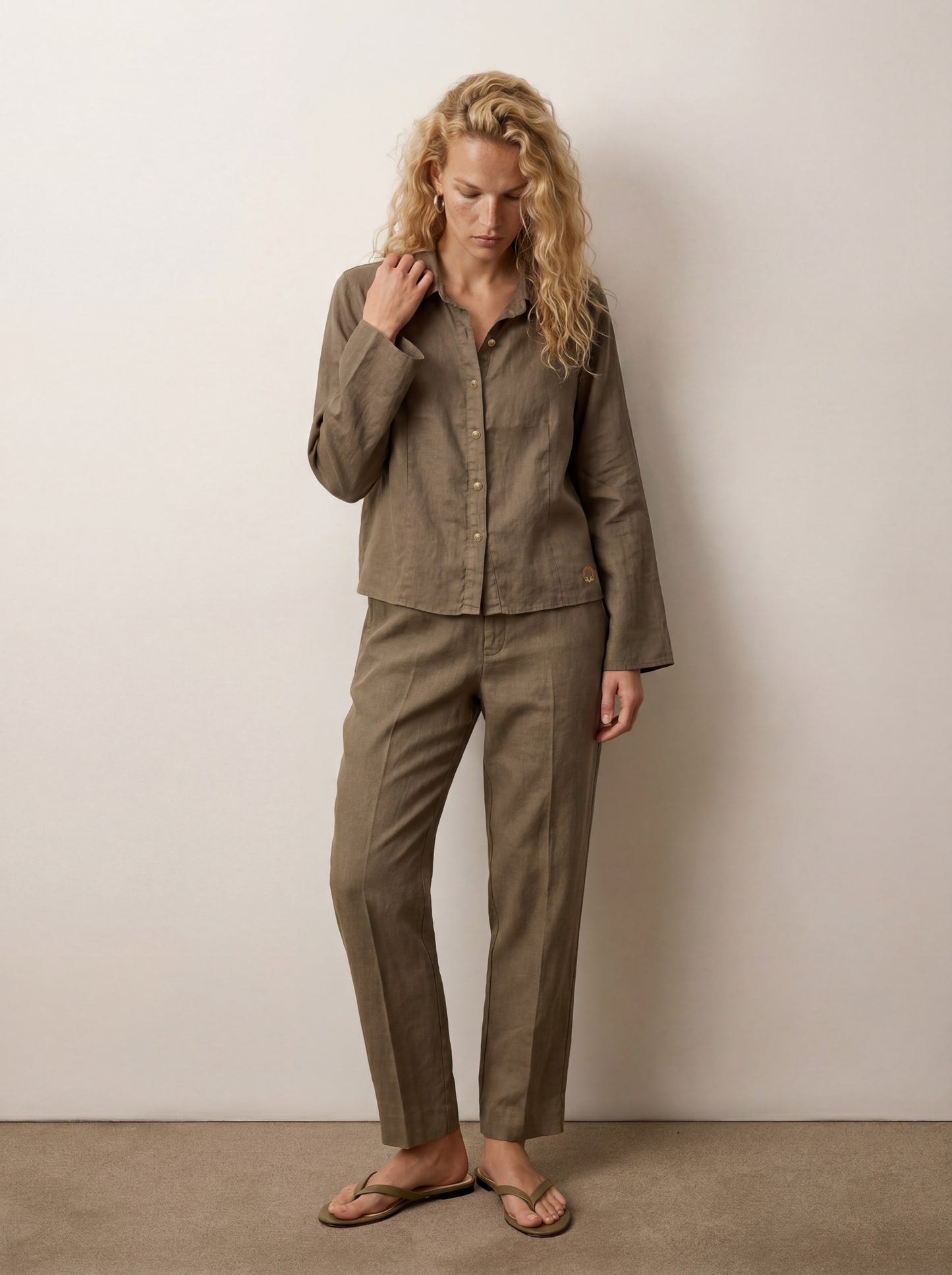 Linen button-down shirt