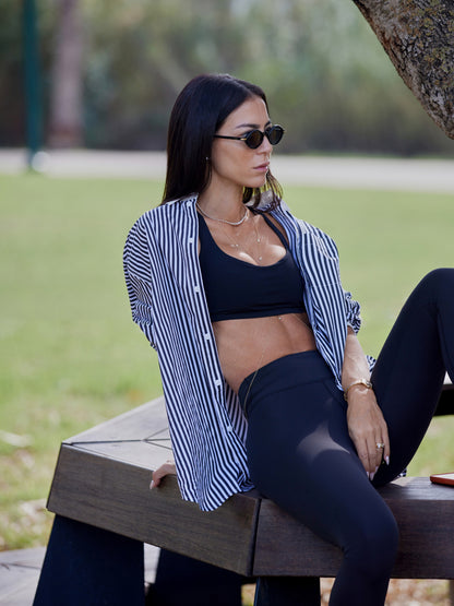 חולצה גברית מכופתרת פסים