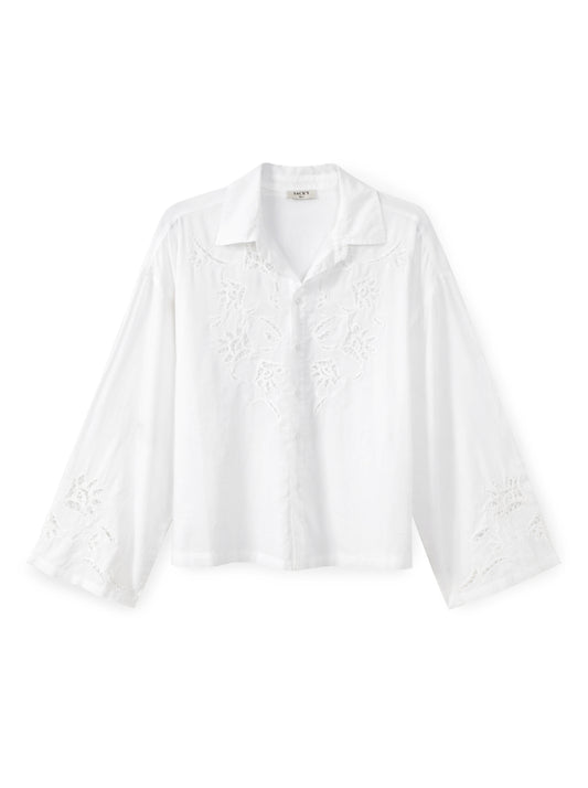 חולצה מכופתרת שילוב רקמות