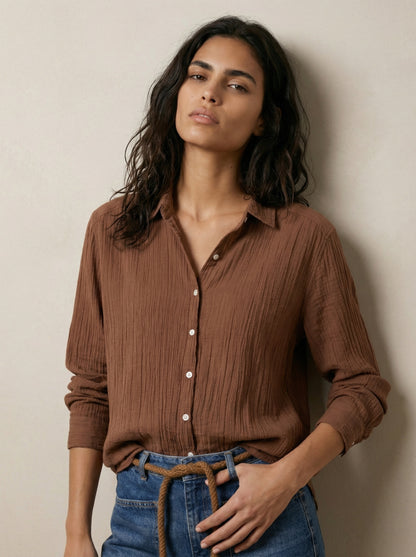 חולצת קרינקל מכופתרת