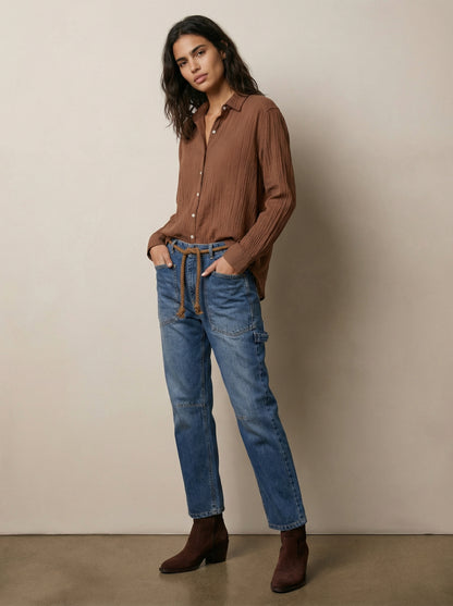 חולצת קרינקל מכופתרת