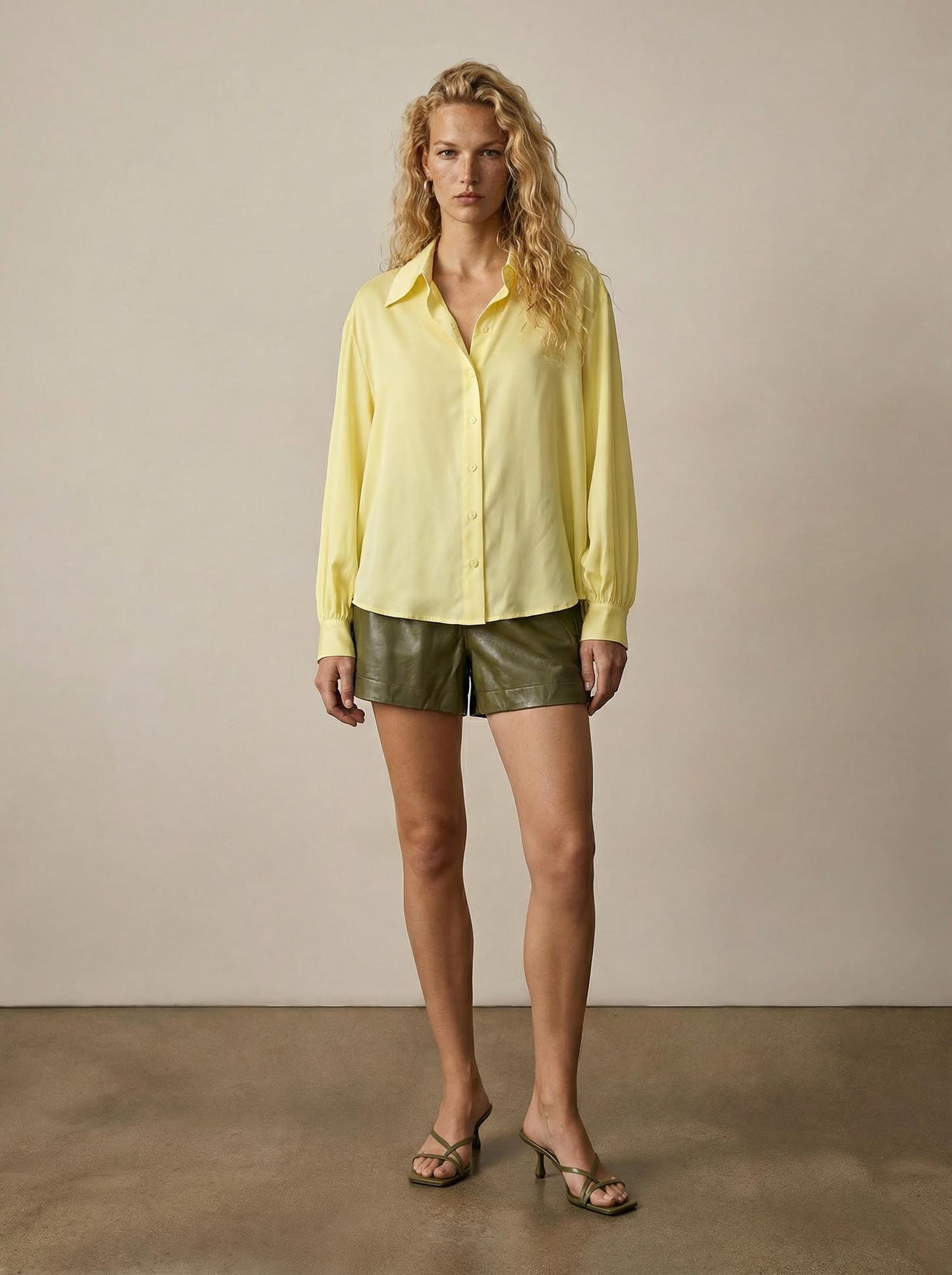 Button-down silk shirt