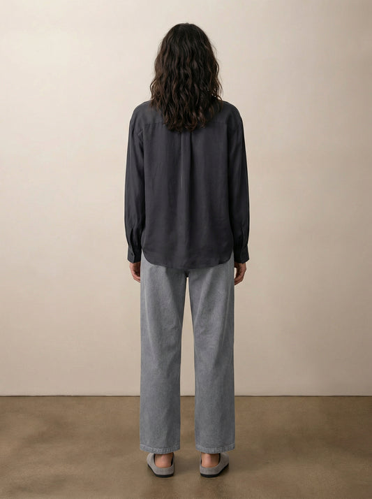 חולצת משי מכופתרת