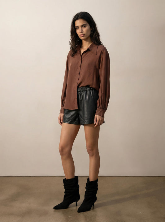 חולצת משי מכופתרת