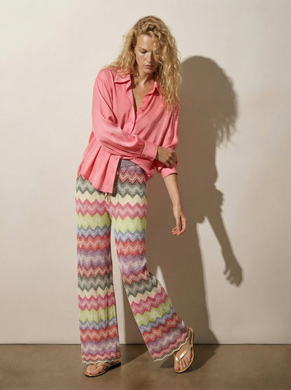 Button-down silk shirt