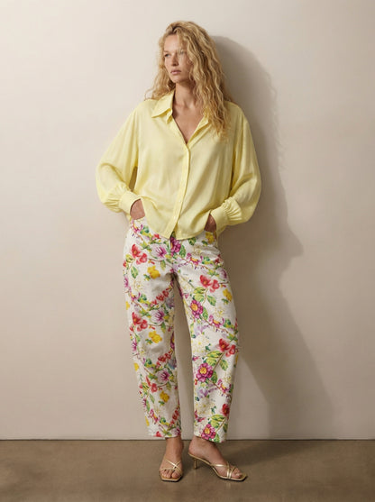 Button-down silk shirt