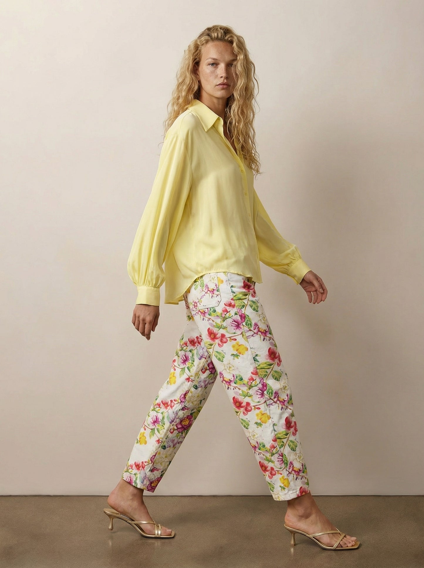 Button-down silk shirt