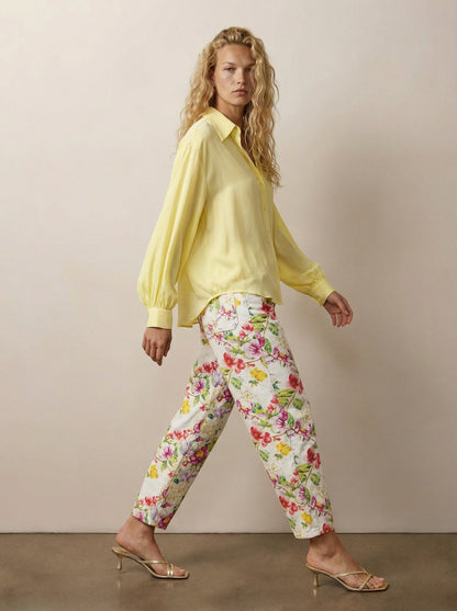 Button-down silk shirt