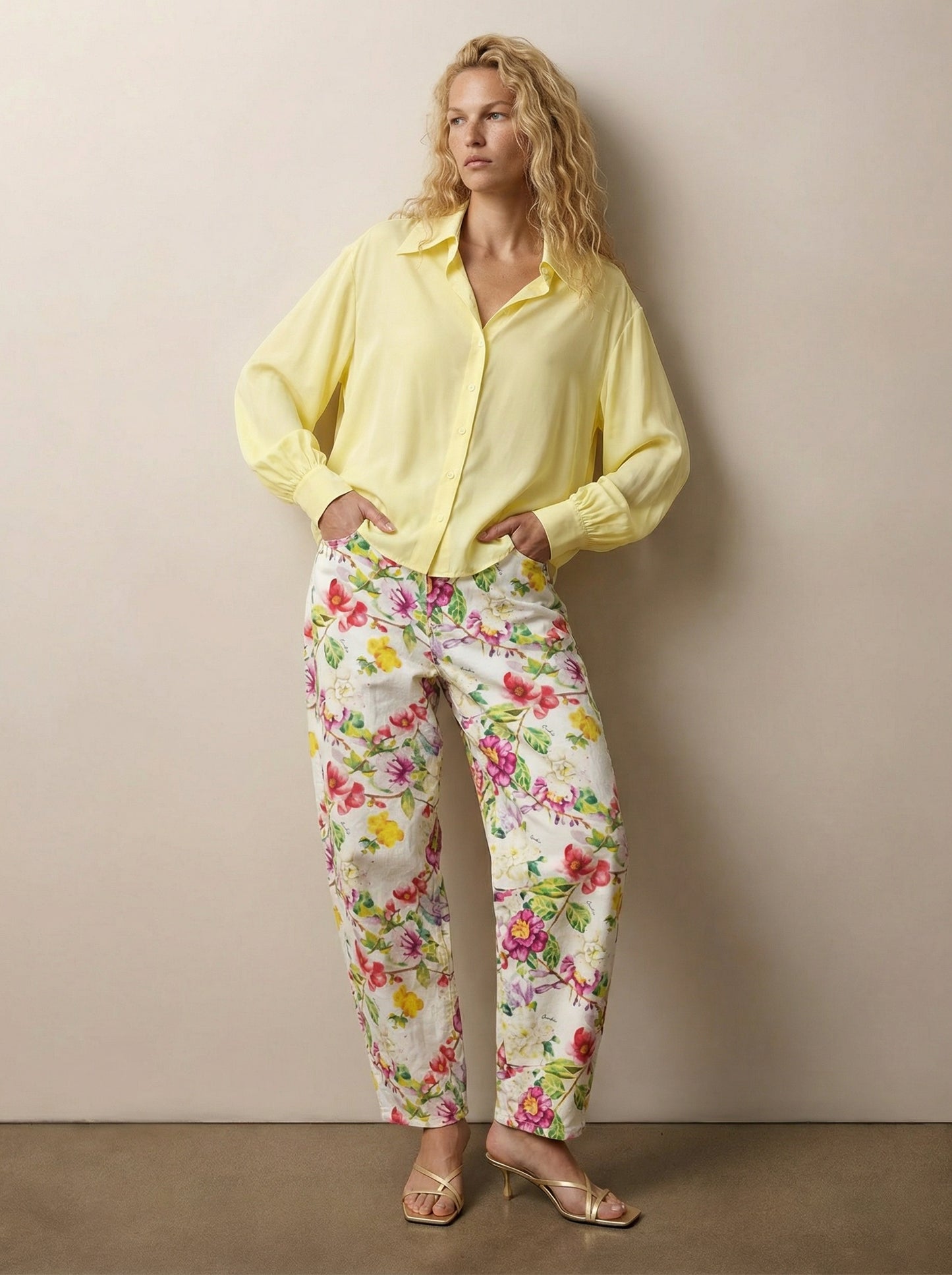 Button-down silk shirt