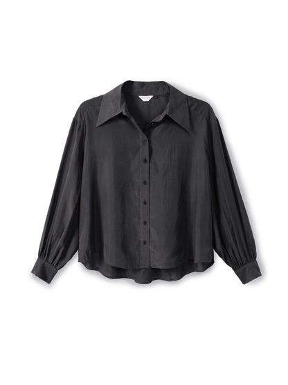 Button-down silk shirt