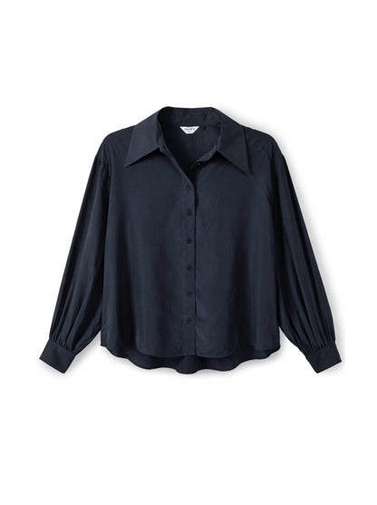 Button-down silk shirt