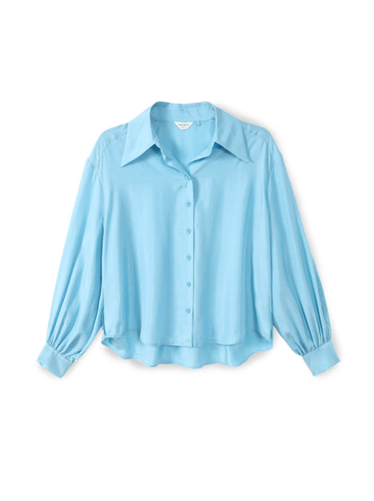 Button-down silk shirt