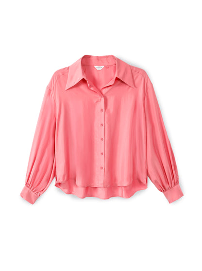 Button-down silk shirt