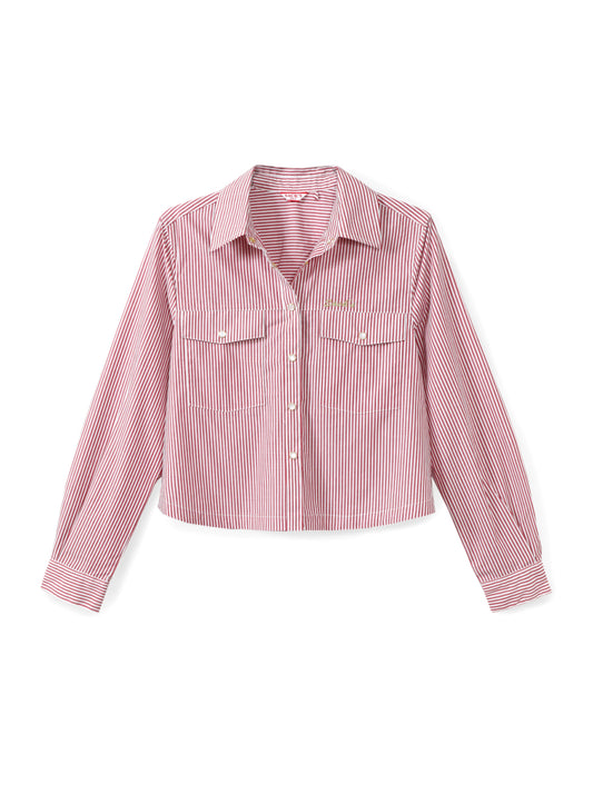 Striped button-down shirt