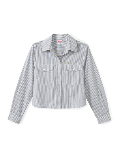 Striped button-down shirt