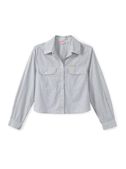Striped button-down shirt