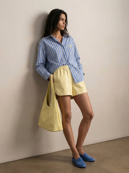 Striped button-down shirt