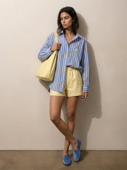 Striped button-down shirt