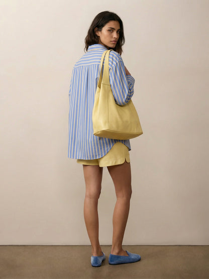 Striped button-down shirt