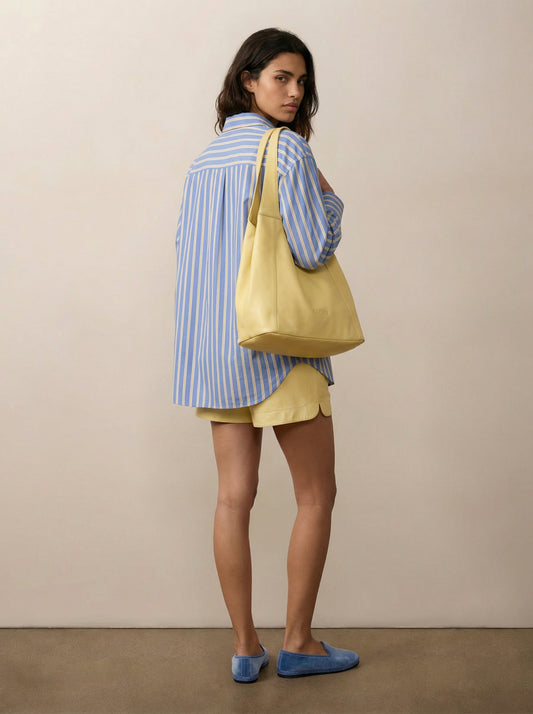 Striped button-down shirt