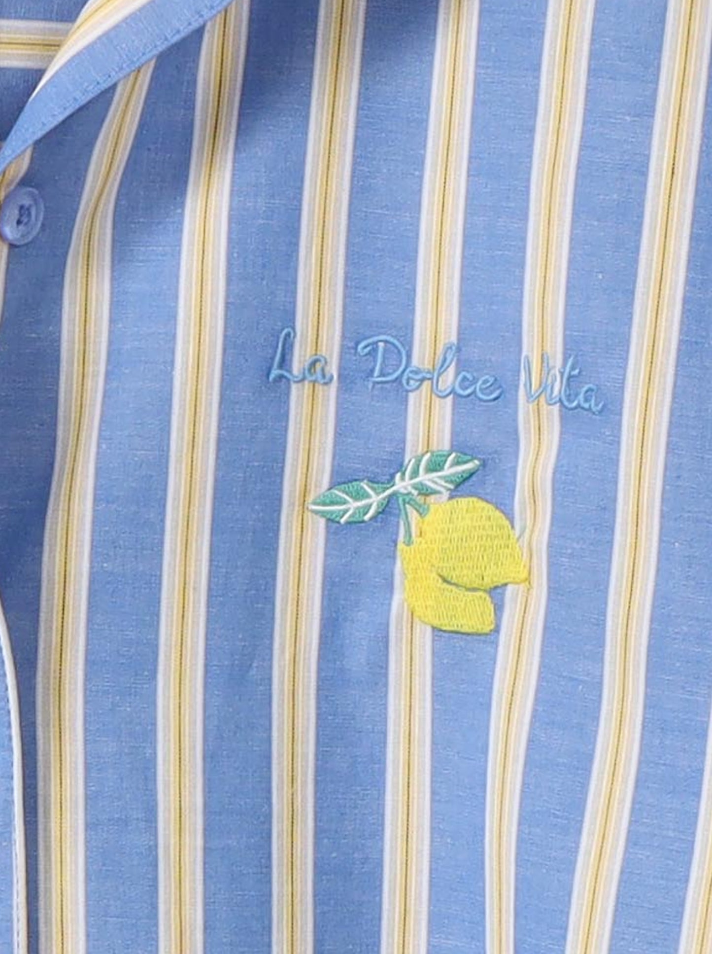 Striped button-down shirt