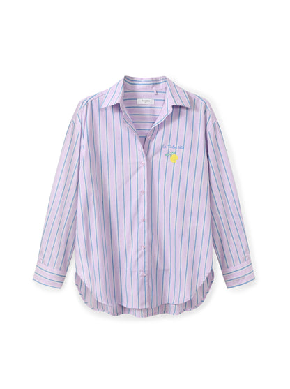 Striped button-down shirt