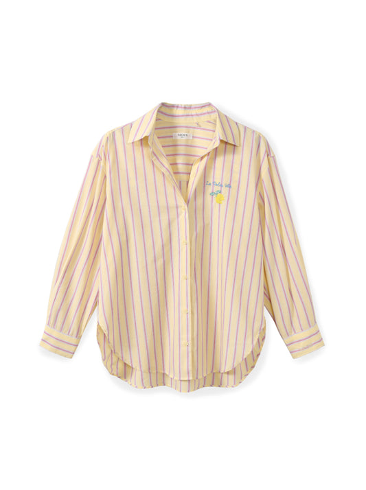 Striped button-down shirt