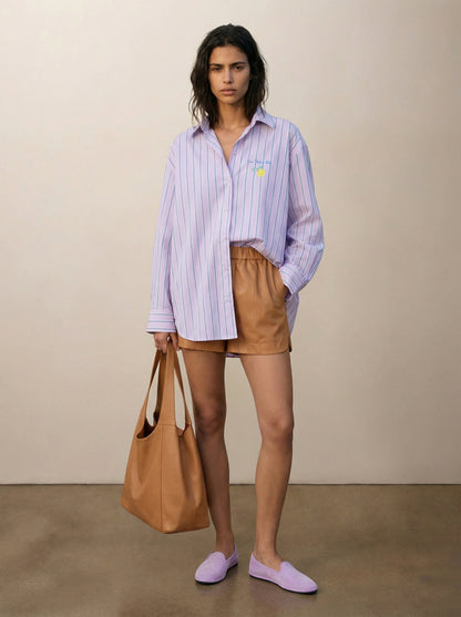 Striped button-down shirt