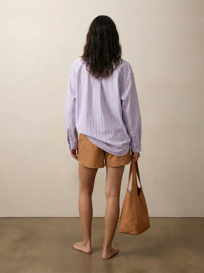 Striped button-down shirt