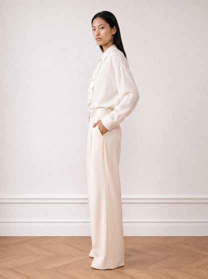 Ruffled Tie-neck Blouse
