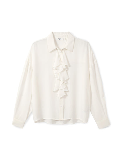 Ruffled Tie-neck Blouse