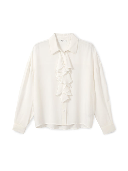 Ruffled Tie-neck Blouse