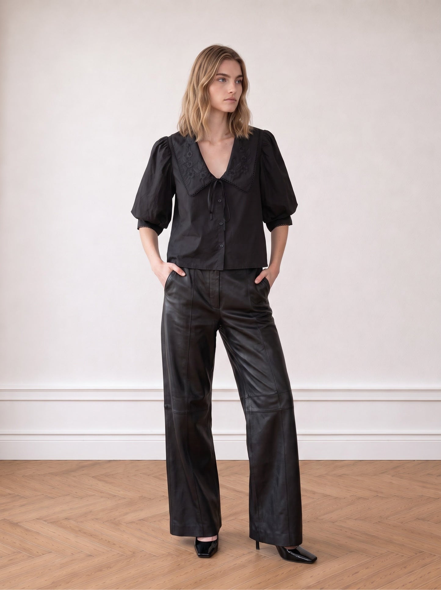 Embroidered Short-sleeved Shirt