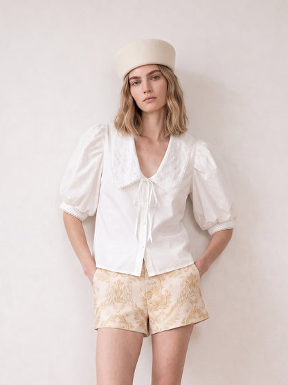 Embroidered Short-sleeved Shirt