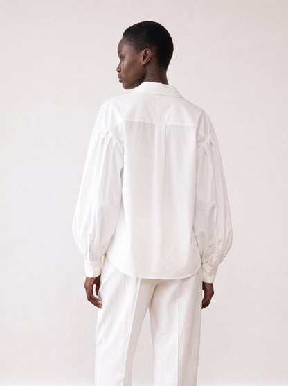 Puff-sleeve Cotton Shirt