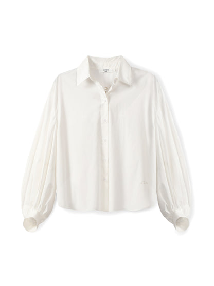 Puff-sleeve Cotton Shirt