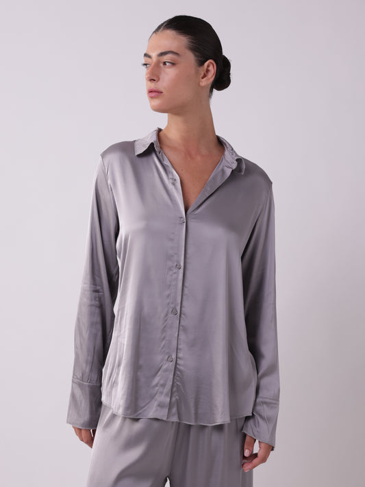 Buttoned Satin Shirt