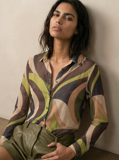 Mesh Button-down shirt