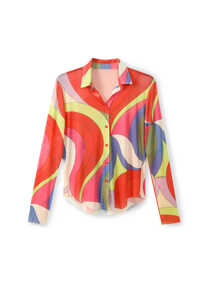 Mesh Button-down shirt