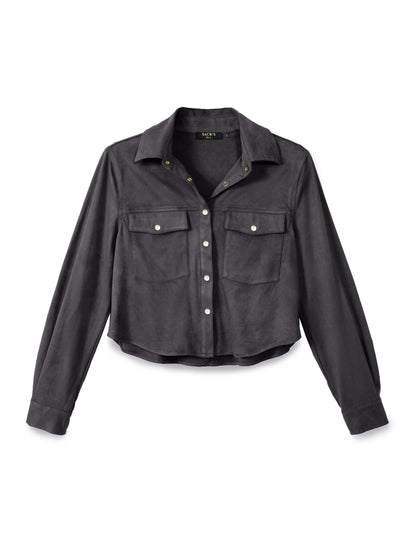 Suede Button-Down Shirt