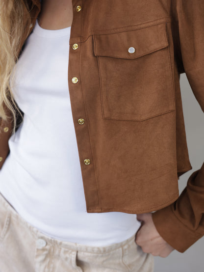 Suede Button-Down Shirt