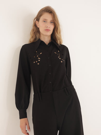 Embroidered Button-Down Shirt