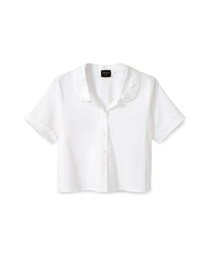 Embroidered button-down shirt