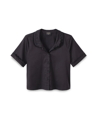 Embroidered button-down shirt